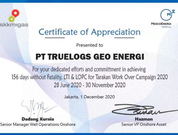 Certificate of Appreciation Medco Energi Oil & Gas